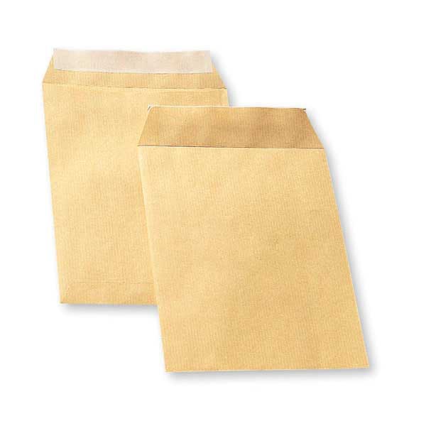 Bags 250x350mm peel and seal 90g brown - box of 250