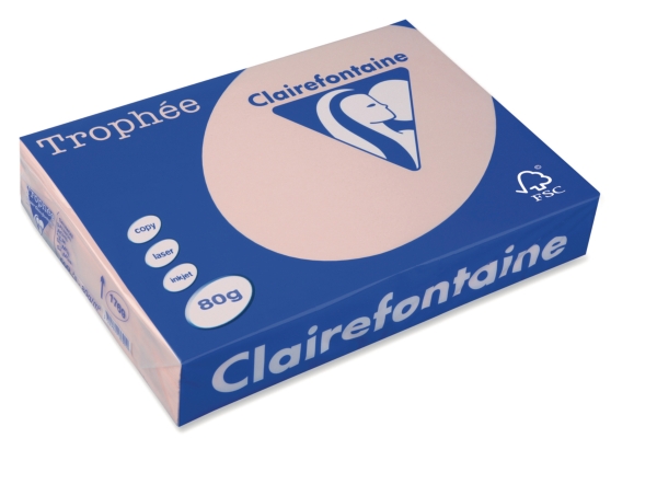 Clairefontaine Trophée 1769 coloured paper A4 80g pink - pack of 500 sheets