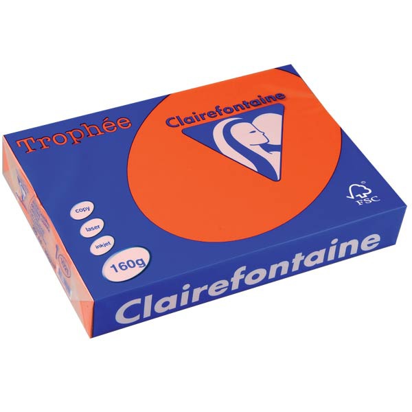 Clairefontaine Trophée 1021 coloured paper A4 160g cardinalred -pack of 250