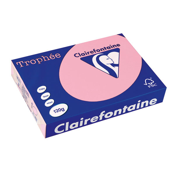 Clairefontaine Trophée 1210 coloured paper A4 120g pink - pack of 250 sheets