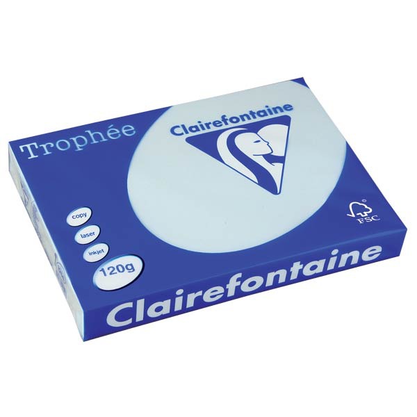 Clairefontaine Trophée 1214 coloured paper A4 120g blue - pack of 250 sheets