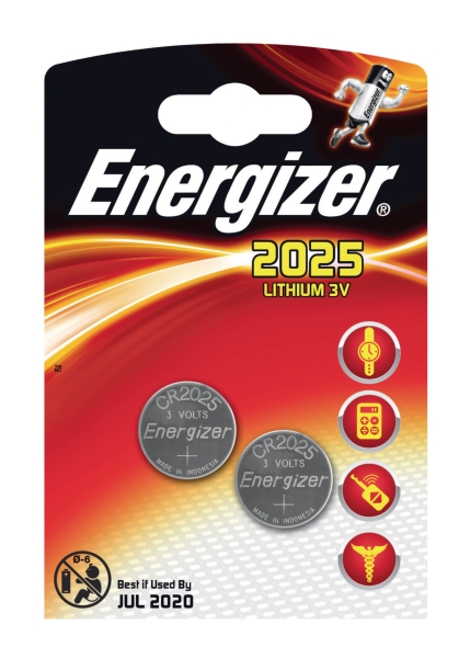 Energizer CR2025 knoopcel batterij voor rekenmachine - pak van 2