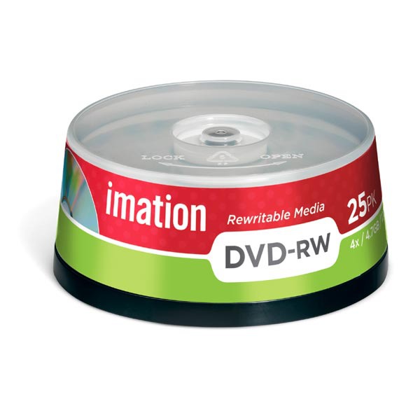 Imation DVD-RW 4.7GB 1-4x snelheid ReWritable spindle - pak van 25