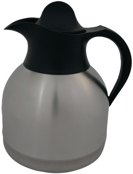 Thermos stainless steel with black cap - 1L