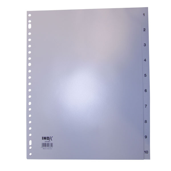 IndX extra wide numerical dividers 10 tabs PP 23-holes