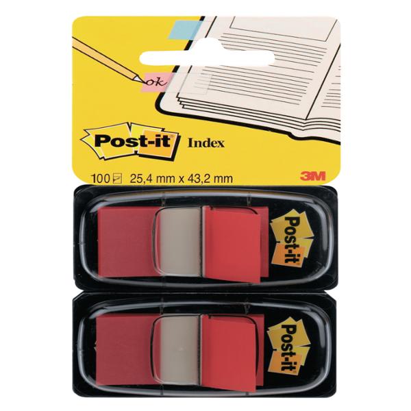 Post-it index 25x44 mm red - pack of 2