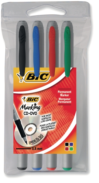 Bic Marking CD/DVD permanente marker xyleen assorti - pak van 4