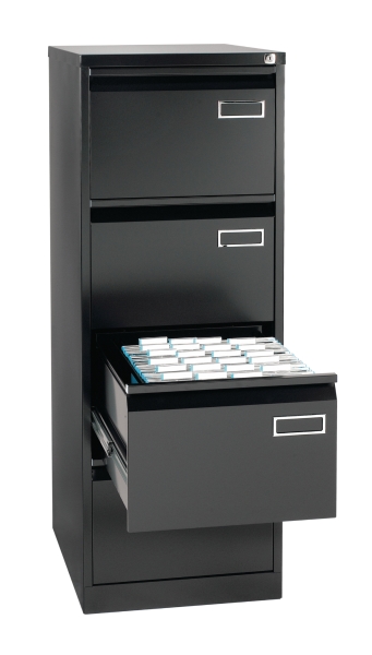 Bisley Basic filing cabinet for suspension files 4 drawers H132,1 cm black