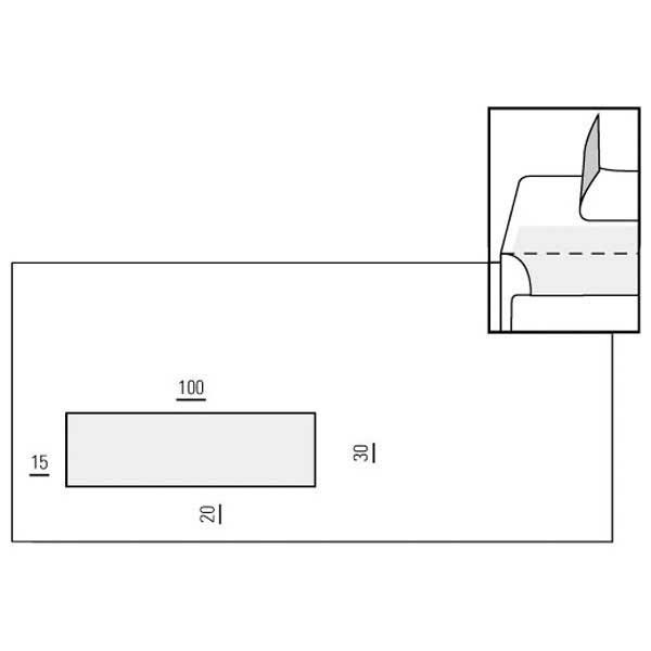 FSC envelopes 110x220mm peel and seal window left 80g - box of 500