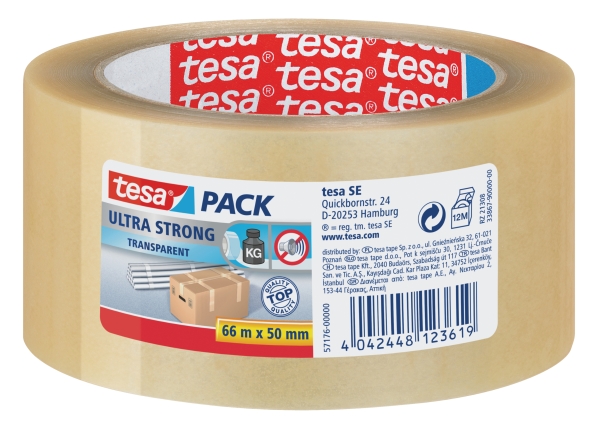 Tesa 4124 packaging tape 50mmx66m PVC clear