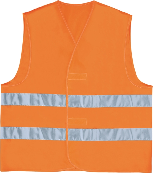 Fluorescerend veiligheidsvestje met 2 horizontale banden oranje - maat L