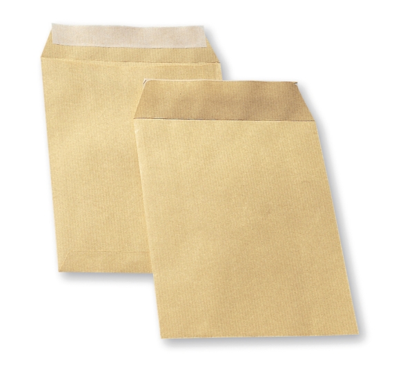 Bags 229x324x30mm peel and seal 120g brown - box of 100