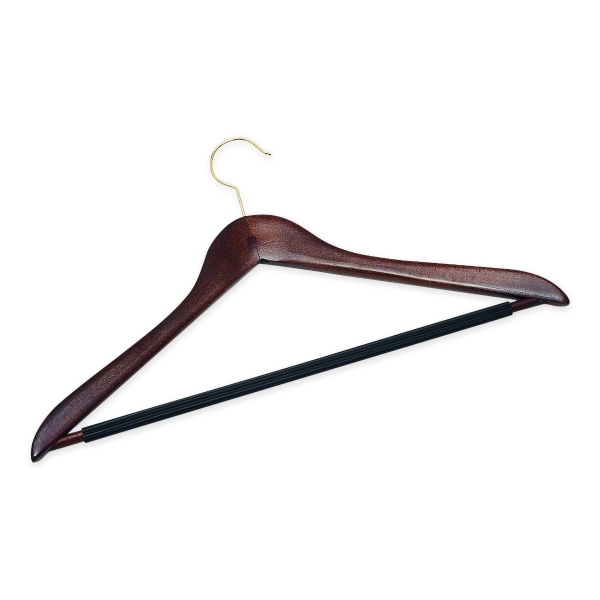 PK6 MAHOGANY COAT HANGER W/ANTI SLIP BAR