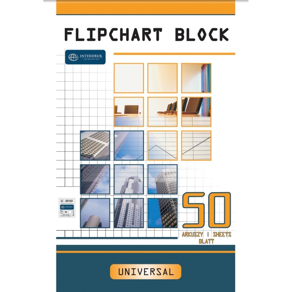 Blok do flipcharta INTERDRUK gładki, 50 kartek