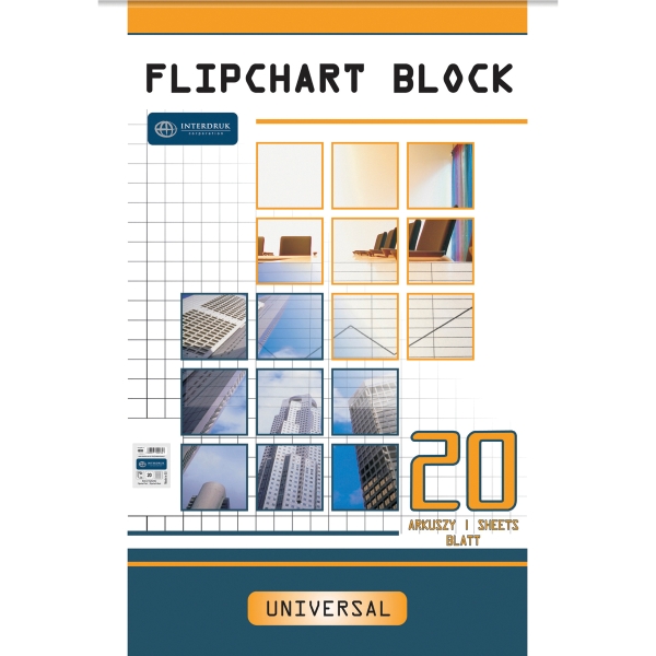 Blok do flipcharta INTERDRUK kratka, 20 kartek