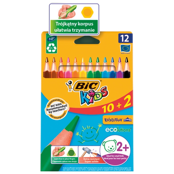 PK12 BIC ECO EVOLUTION TRIANGE CRAYONS