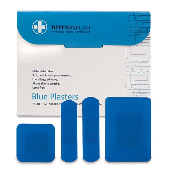 Plasters Blue Detectable  Assorted Sizes (Pack of 100)