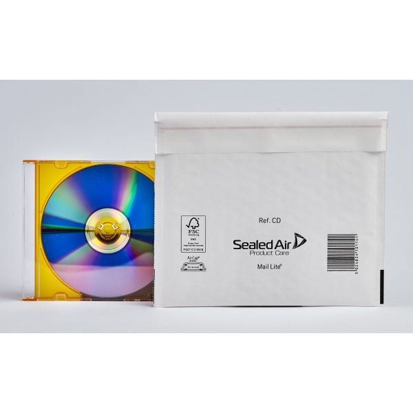 Mail Lite White CD Bubble Envelopes 180 X 160 mm - Pack of 100