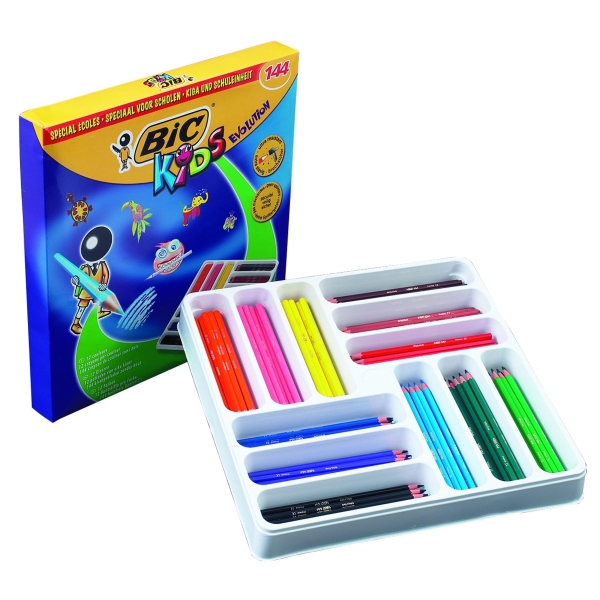 BIC Kids Evolution ECOlutions Colouring Pencils - Assorted, Classpack of 144