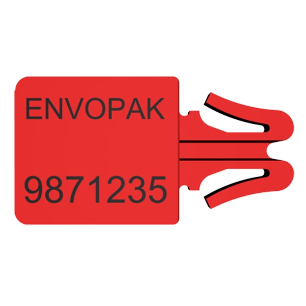 Numbered Envopolyseal Clip Red - Pack of 1000