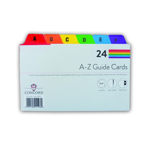 A-Z Guide Cards 127 X 76mm - Pack of 25