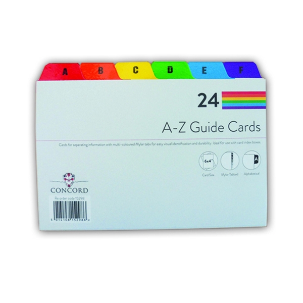 A-Z Guide Cards 152 X 102mm - Pack of 25