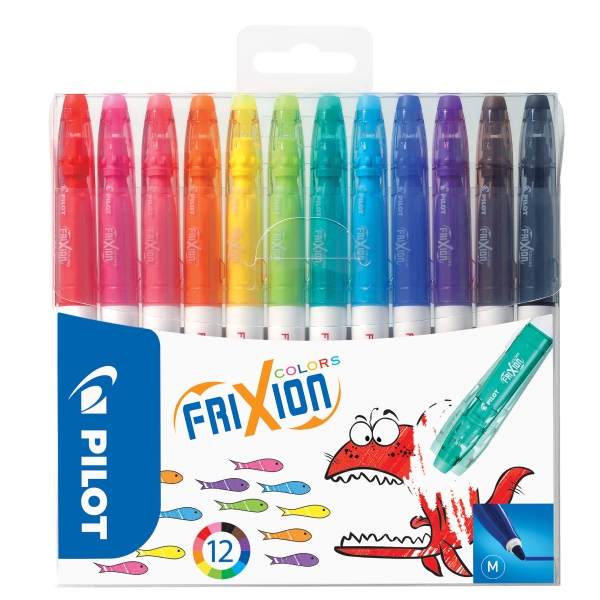 Pilot Frixion Colours Erasable Felt Tip Pens - Pack of 12 Assorted Colours