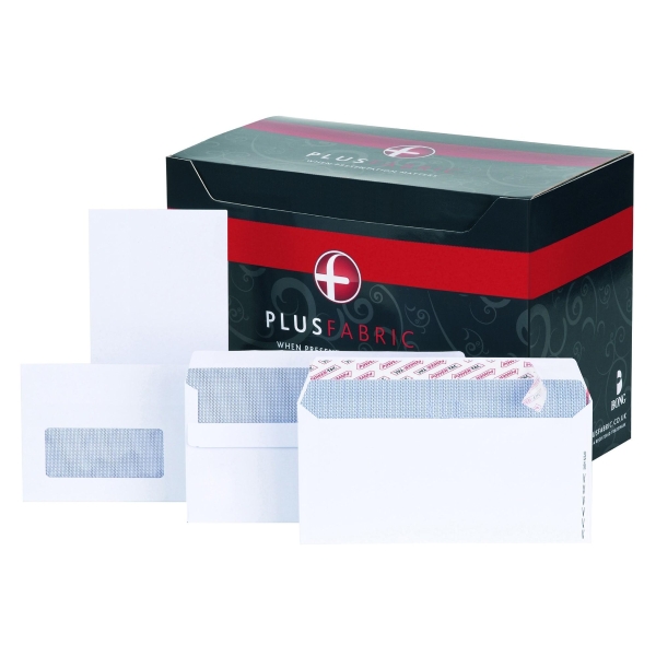 Plus Fabric DL Plain White Envelopes - Box of 500