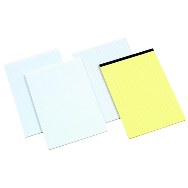 Office White A4 Memo Pads (Narrow Ruled) - Pack of 6 (6 X 80 Sheets)