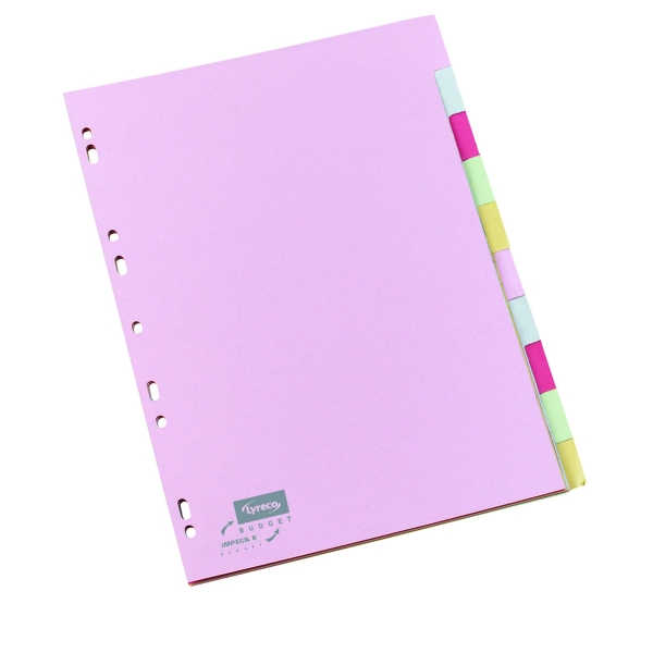 Lyreco Budget  Assorted Colour A4+ 10 Part Dividers