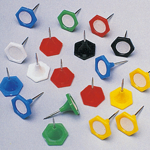 Indicator Drawing Pins Assorted Colour 14mm - Tub of 20