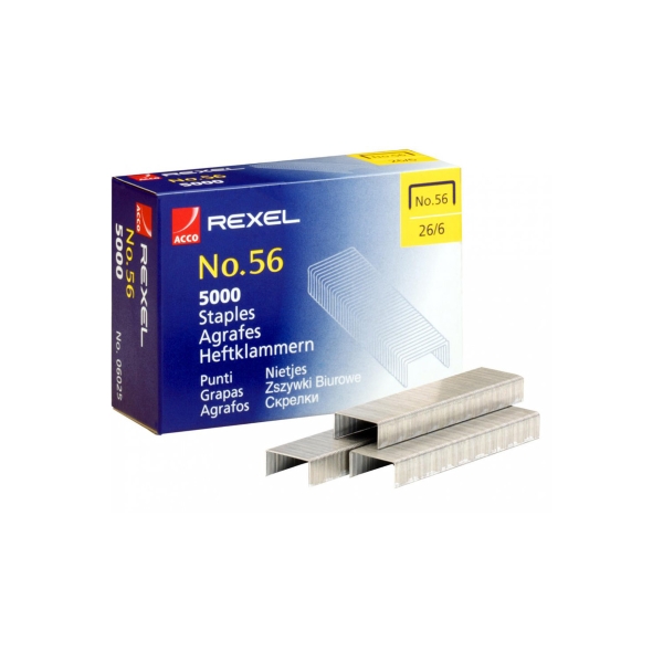 Rexel No.56 Staples 26/6 - Box of 5000