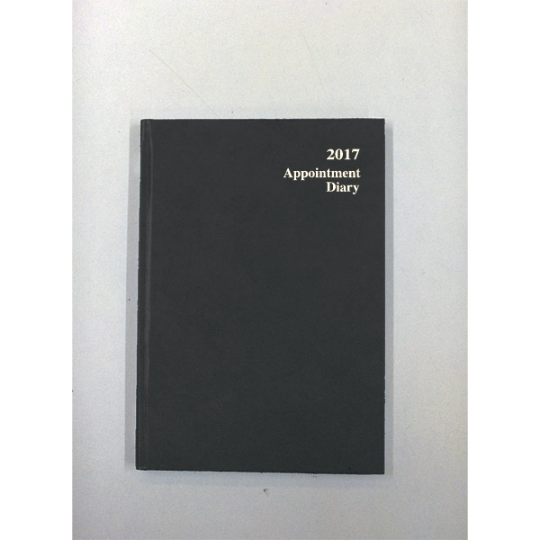 LYRECO A5 APPOINTMENT DIARY BLACK - PAGE A DAY