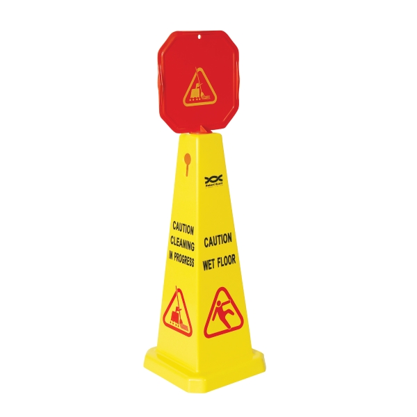 Yellow 90cm Polypropylene Wet Floor Warning Cone