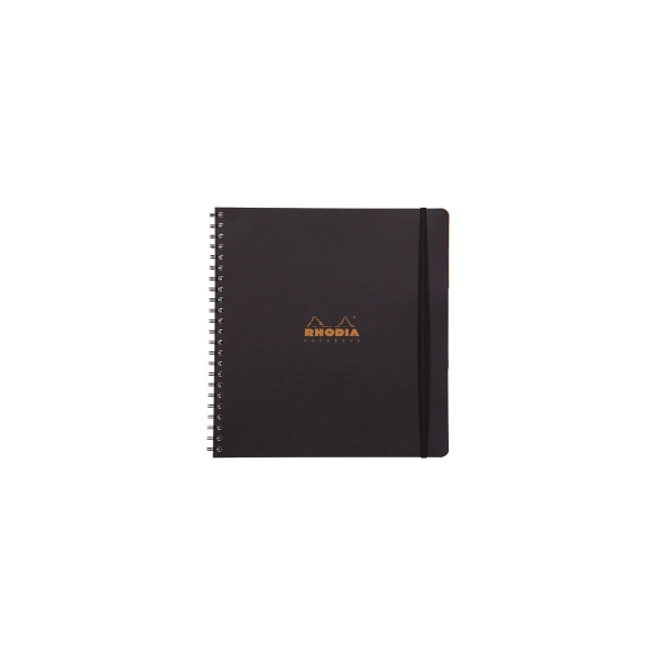 Rhodia Hardback Wirebound Notebook, A5, Lined & Margin - Black