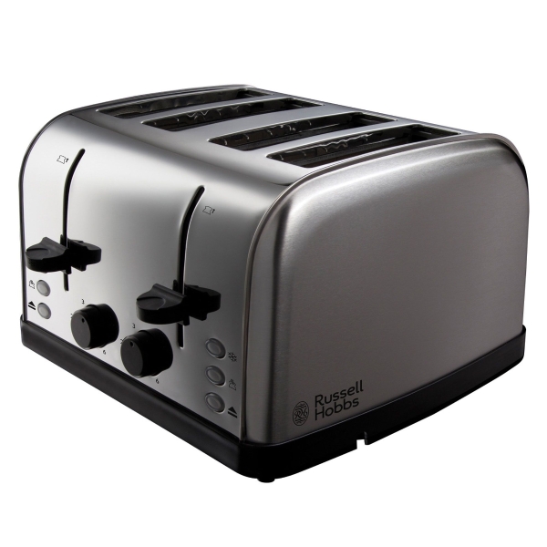 Stainless Steel 4 Slice Wide Slot Toaster