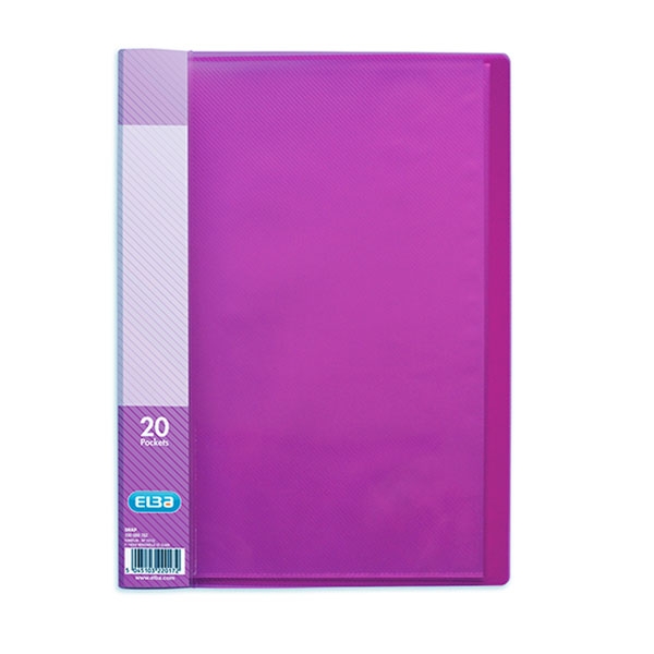 Elba Snap A4 20 Pocket Display Book, Purple