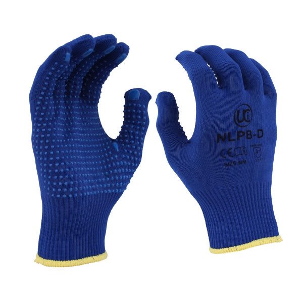 Polka Dot Grip Gloves 7 Blue