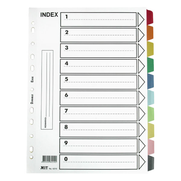 PK5 MIT CARDBOARD INDEX 10-TAB