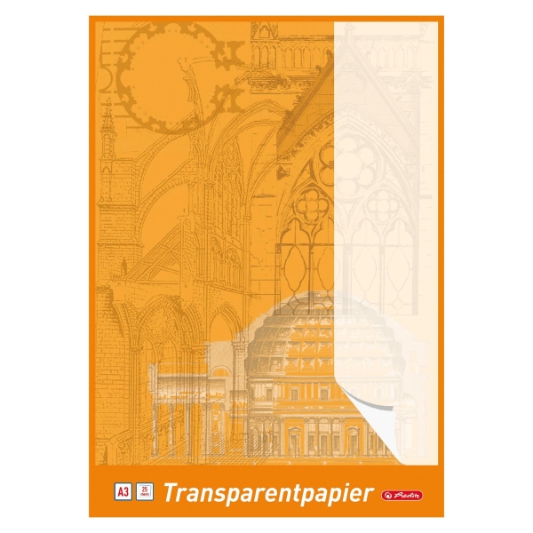 Herlitz Transparentzeichenpapier, A3, 65 g/m², weiss, 25 Blatt