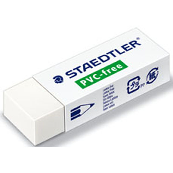 Radierer Staedtler 525B20, aus TPE, PVC frei, für Blei- und Buntstifte