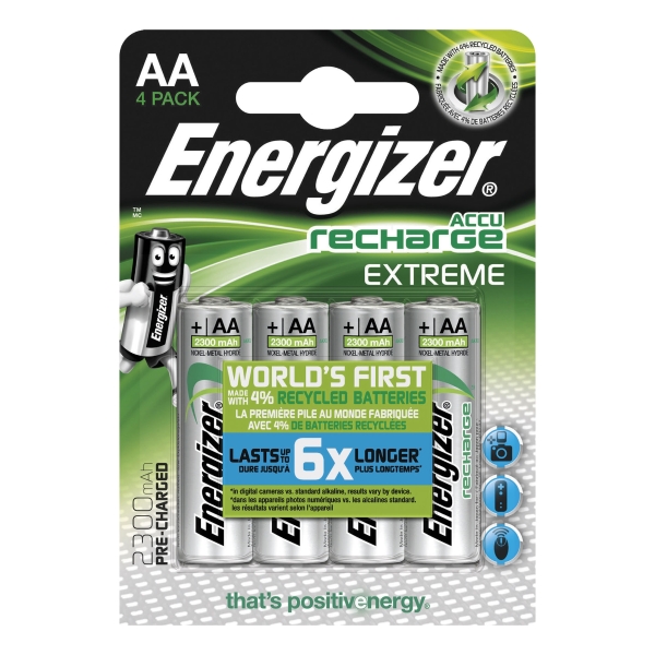 Akku Energizer 634999, Mignon, HR06/AA, 1,2 Volt, 2300mAh, 4 Stück