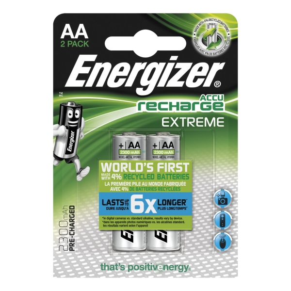 Akku Energizer 634998, Mignon, HR06/AA, 1,2 Volt, 2300mAh, 2 Stück