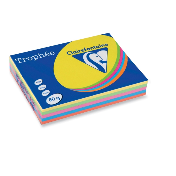 Trophée farebný papier Clairefontaine, A3 80 g/m² -  intenzívny mix