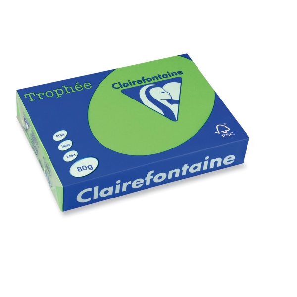 Trophée farebný papier Clairefontaine, A3 80 g/m² - zelený