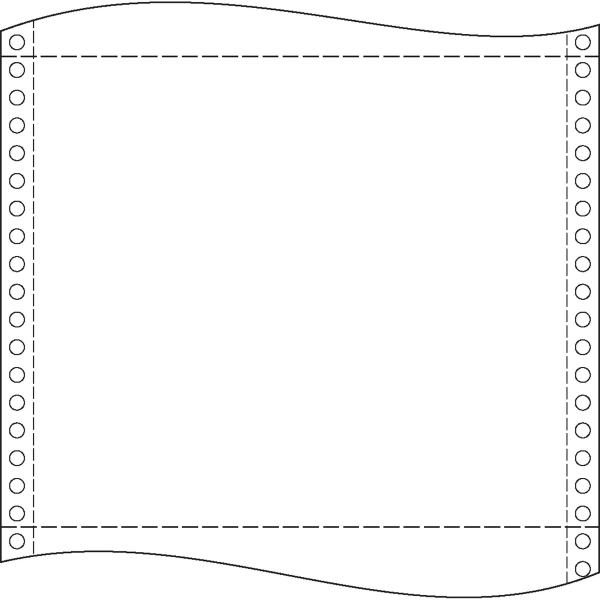 Papír tűs nyomtatókba, 60 g/m², 1 + 0 réteg, 390 mm x 12', 2 000 ív/karton