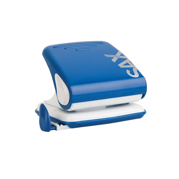 SAX 418 2HOLE PAPER PUNCH 25SHT BLUE