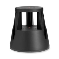 TWIN STEP BLACK MOBILE STOOL - HEIGHT 430MM