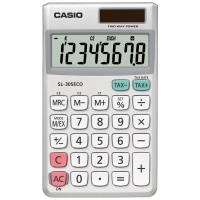 Casio SL-305 ECO taskulaskin 8 numeron näyttö