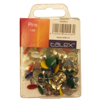 BX100 TALEX DRAWING PIN ASSORTED COL.